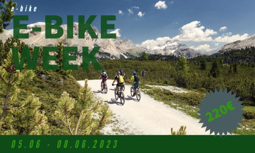 settimana e-bike, e-bike dolomiti, e-bike san vigilio, e bike in montagna, esperienza e bike