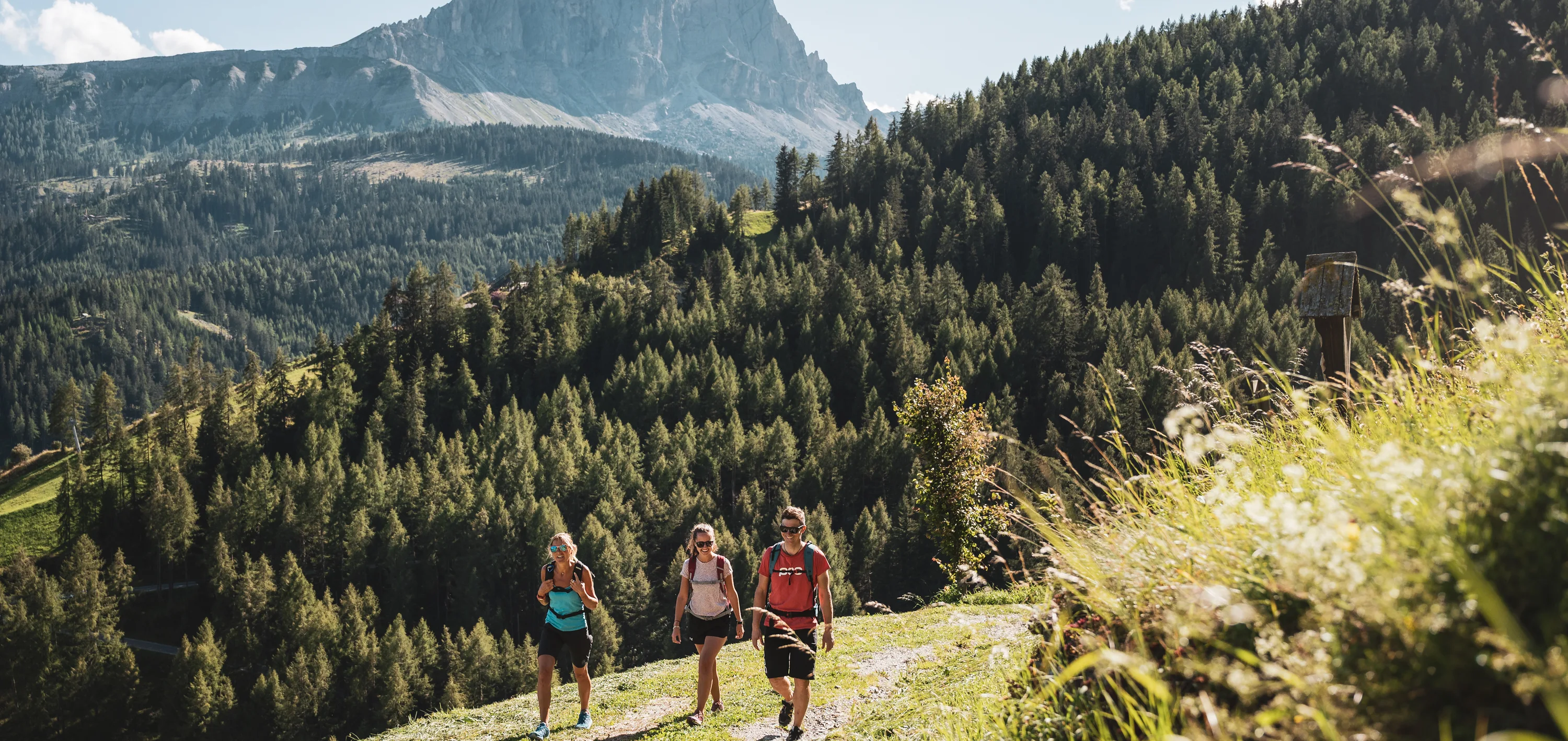 Wanderleiter beim Hiken, Wanderungen in den Dolomiten